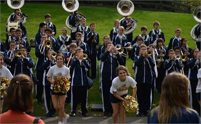The OFHS marching band performs during the 2013 Falls Day in the Park. 